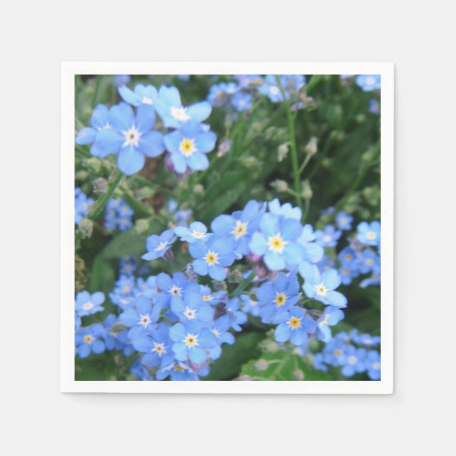 Guardanapo De Papel *Esqueça-me-não* Cocktail Napkins (Frente)