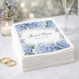 Guardanapo De Papel Esquece-Me-Não-Flores Casamento Elegante De Aquare