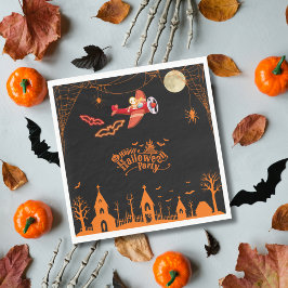 Guardanapo De Papel Esqueleto Caprichoso Voando Avião Festa de Hallowe
