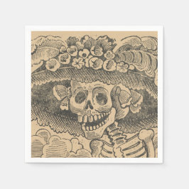 Guardanapo De Papel Esqueleto De Câncer (Calavera Catrina) (Caveira El