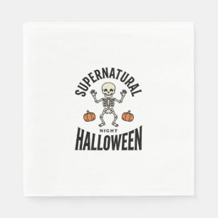 Guardanapo De Papel Esqueleto de Halloween Supernatural Engraçado Vint