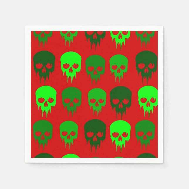 Guardanapo De Papel esqueleto gótico de natal (Frente)