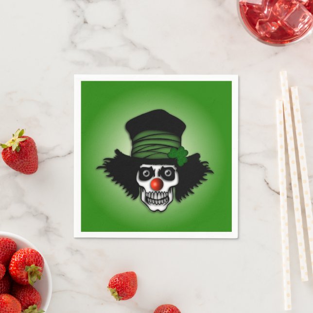 Guardanapo De Papel Esqueleto Irlandês Palhaço Verde (Insitu)