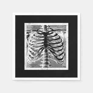 Guardanapo De Papel Esqueleto Vintage Torso Corpo Halloween
