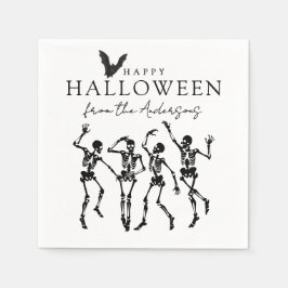 Guardanapo De Papel Esqueletos Dançantes Modernos Feliz Halloween