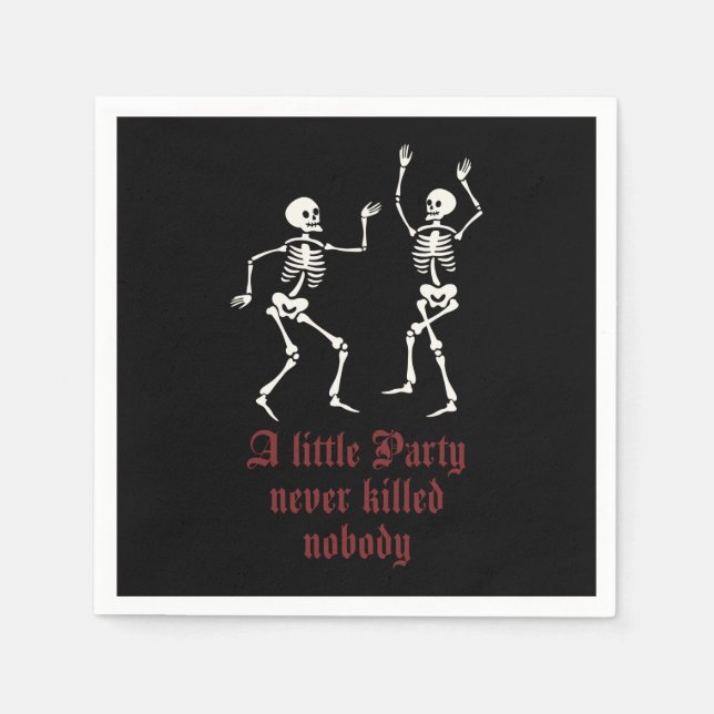 Guardanapo De Papel Esqueletos de Halloween contemporâneos (Frente)