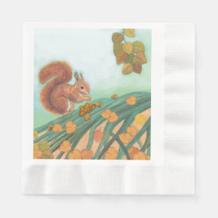 Guardanapo De Papel Esquilo de Cuta está comendo a ilustração da avelã
