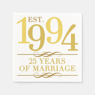 Guardanapo De Papel Est. Aniversário de 25 de Casamento de 1994