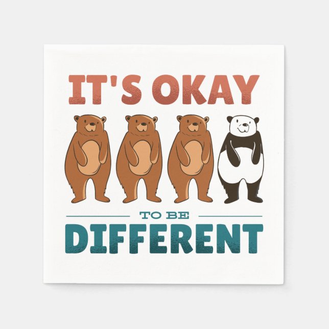 Guardanapo De Papel Está bem ser diferente de convite (Frente)