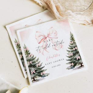 Guardanapo De Papel Está frio fora do Chá de fraldas rosa-Arco