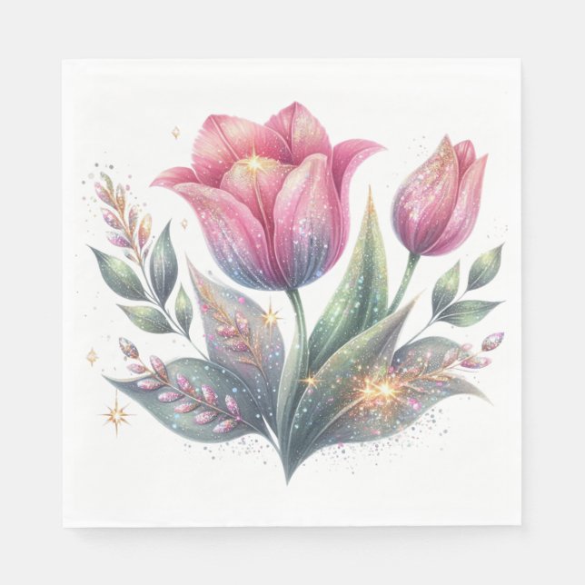Guardanapo De Papel Esta linda flor de Tulipa (Frente)