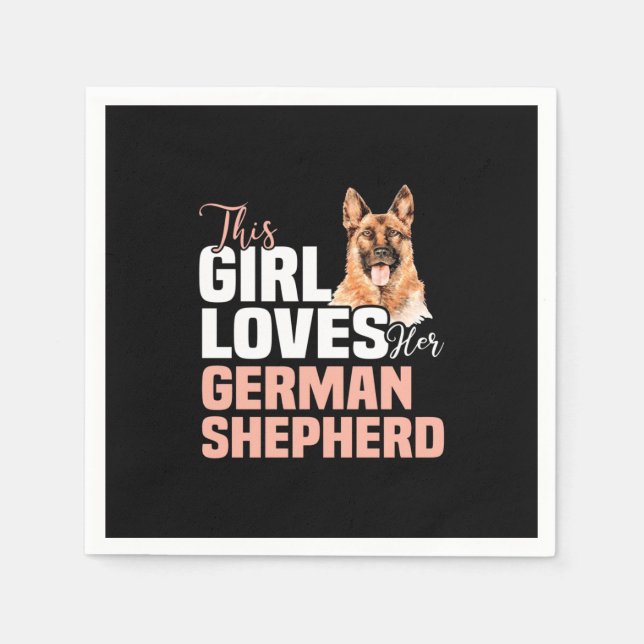 Guardanapo De Papel Esta Menina Ama O German shepherd (Frente)