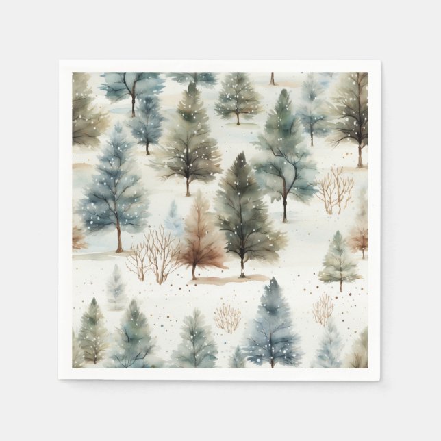 Guardanapo De Papel Está nevando nos pinheiros - (Frente)