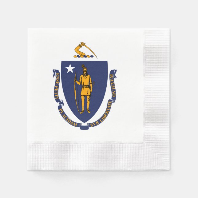 Guardanapo De Papel Estado de Massachusetts Flag Design (Frente)