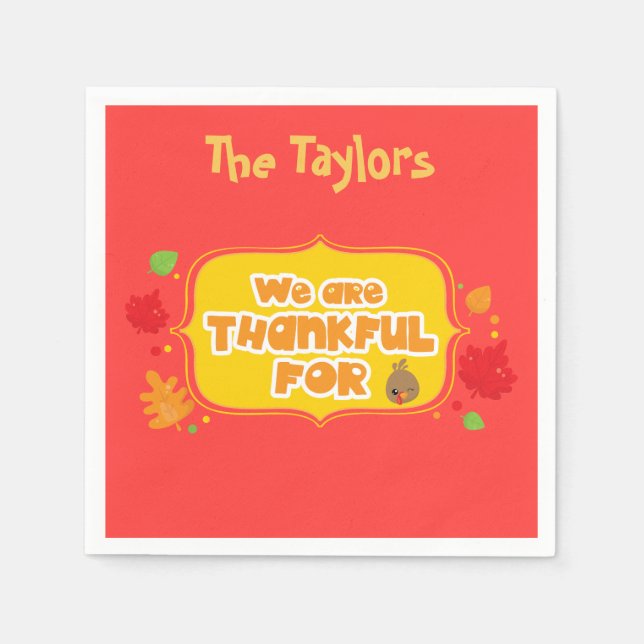 Guardanapo De Papel Estamos gratos por (Frente)