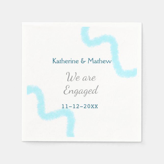 Guardanapo De Papel Estamos noivos de na moda espiralada de cinza d'ág (Frente)