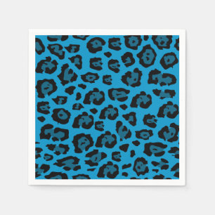 Guardanapo De Papel Estampa de leopardo azul e preto