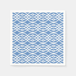 Guardanapo De Papel Estampa de quimono, azul céu e branco