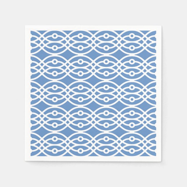 Guardanapo De Papel Estampa de quimono, azul céu e branco (Frente)