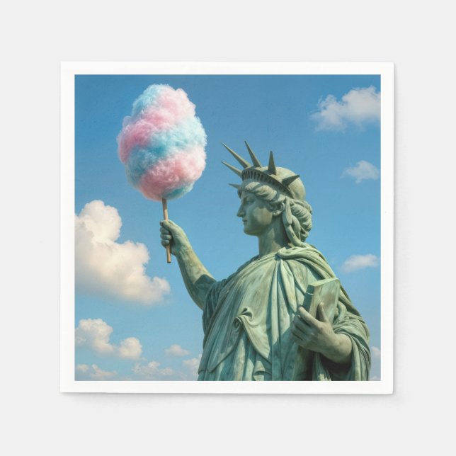 Guardanapo De Papel Estátua da Liberdade com Algodão Doce (Frente)