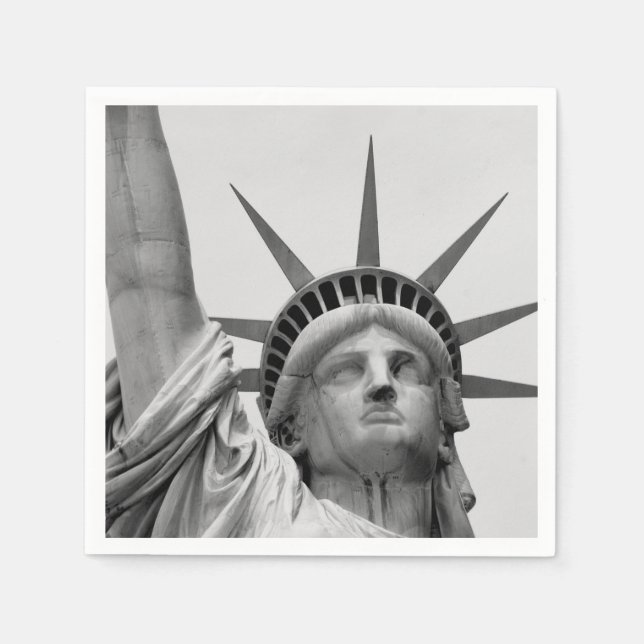 Guardanapo De Papel Estátua da Liberdade Preto e Branco Nova York (Frente)