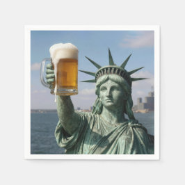 Guardanapo De Papel Estátua da Liberdade Segurando uma Caneca de Cerve