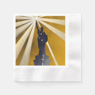 Guardanapo De Papel Estátua da Liberdade - Tocha e Segunda Guerra Mund