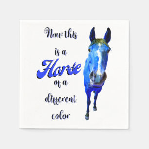 Guardanapo De Papel Este É Um Cavalo De Cor Diferente Em Azul