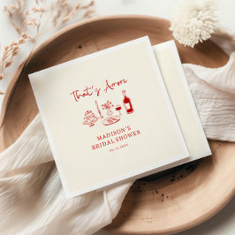 Guardanapo De Papel Este é um Chá de panela Desenhado de Mão Vermelha