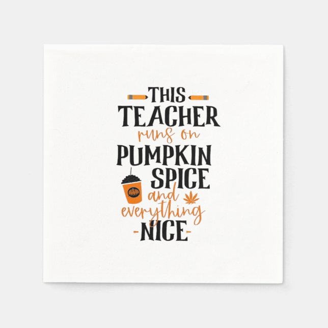 Guardanapo De Papel Este Professor Funciona Com Especiarias De Pumpkin (Frente)