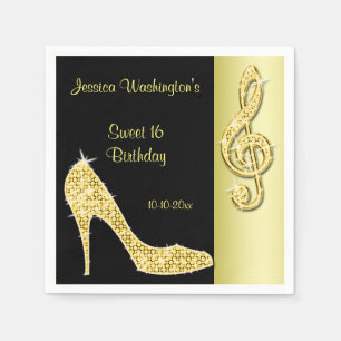 Guardanapo De Papel Estilete Dourado & doce fendido triplo 16