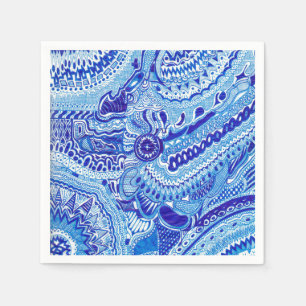 Guardanapo De Papel Estilo azul e branco de Ming modelado