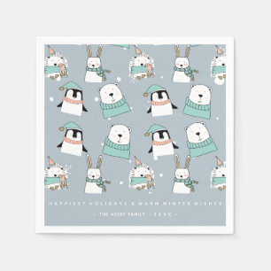 Guardanapo De Papel Estilo de Cartoon de Animais de Corte de Natal Per
