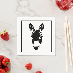 Guardanapo De Papel Estilo de grafite Donkey ou Desenho de Arte da Mul