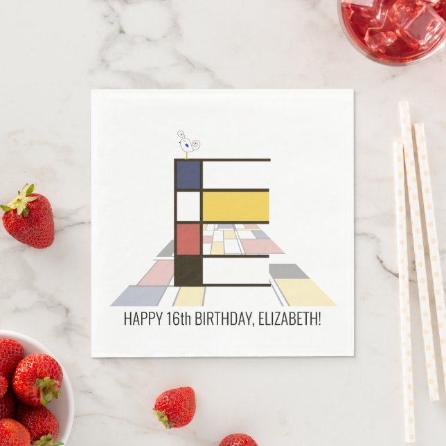 Guardanapo De Papel Estilo de Neoplasticismo impressionante Monograma. (Insitu)