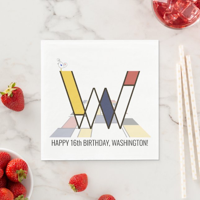 Guardanapo De Papel Estilo de Neoplasticismo impressionante Monograma. (Insitu)