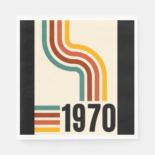 Guardanapo De Papel Estilo de Poster do Arco-Íris Arco-Íris 1970 com F
