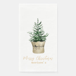 Guardanapo De Papel Estilo de ventre da Árvore de Natal com Aquarela