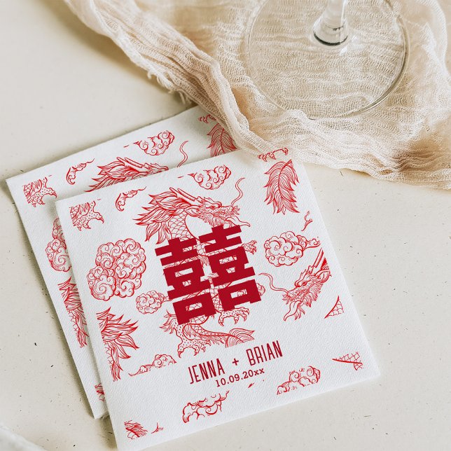 Guardanapo De Papel Estilo Dragão Símbolo de Felicidade Dupla Estilo B (Criador carregado)
