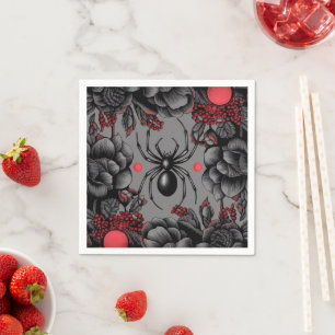 Guardanapo De Papel Estilo gótico de design de Aranha Floral