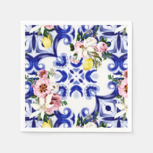 Guardanapo De Papel estilo italiano,azulejos,majolica,Impressão de tud