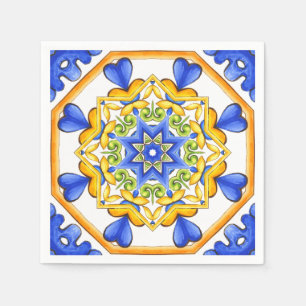 Guardanapo De Papel Estilo italiano,azulejos,majolica Impressão de tud