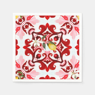 Guardanapo De Papel estilo italiano,azulejos,majolica,limão,Impressão 