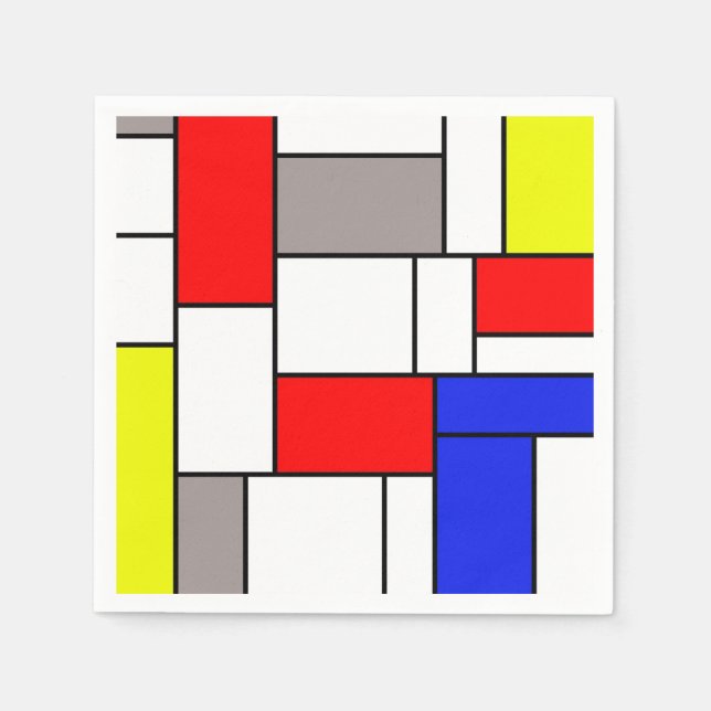 Guardanapo De Papel estilo Mondrian (Frente)