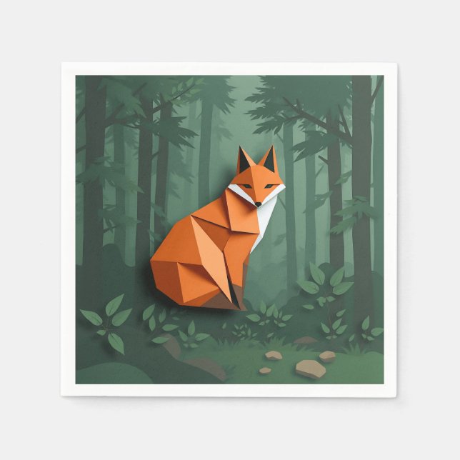 Guardanapo De Papel Estilo Origami Fox (Frente)