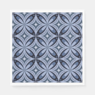 Guardanapo De Papel Estilo Retroativo de Padrão Geométrico Azul