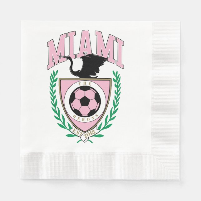 Guardanapo De Papel Estilo Universitário de Futebol de Miami  (Frente)