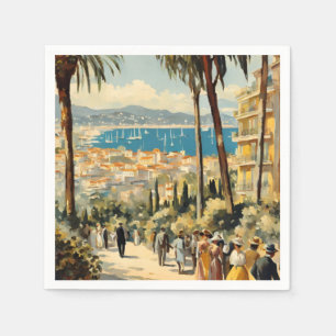 Guardanapo De Papel Estilo Vintage Cannes French Viagem Watercolor