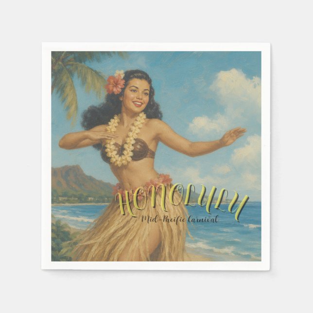 Guardanapo De Papel Estilo Vintage Viagem Havaí (Frente)