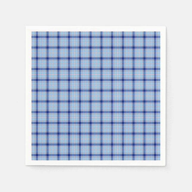Guardanapo De Papel Estilo Xadrez Azul Rústico Simples (Frente)